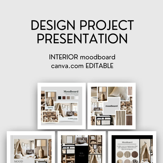 DESIGN PROJECT PRESENTATION 20 moodboards templates CANVA editable project examples
